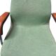 Metal and green fabric armchair