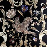 20th Century Italian Handmade Wrought Iron Coffee Table Frame Inlaid Marble