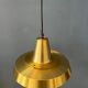 Mid-century Danish style orange brass suspension light.