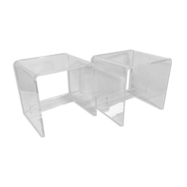 Tabourets en plexiglas années 60-70 - Bon état sur Selency