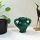 Vase vert Vallauris vintage anses torsadées