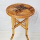 Tabouret en marqueterie de rotin 1960