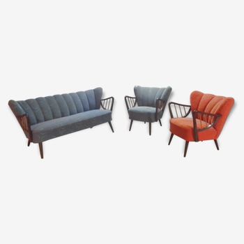 Couch set / 2 chairs Scandinavian 50s/60s cocktail