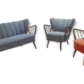 Set canapé  / 2 fauteuils années 50/60 scandinave