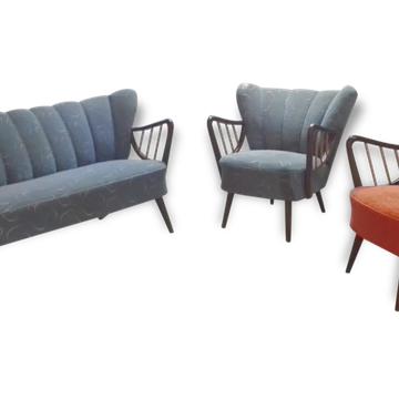 Couch set / 2 chairs Scandinavian 50s/60s cocktail