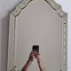 Vintage Venetian Beveled Edge Mirror with Engravings and Cabochons, 1950s, 62 x 44 cm