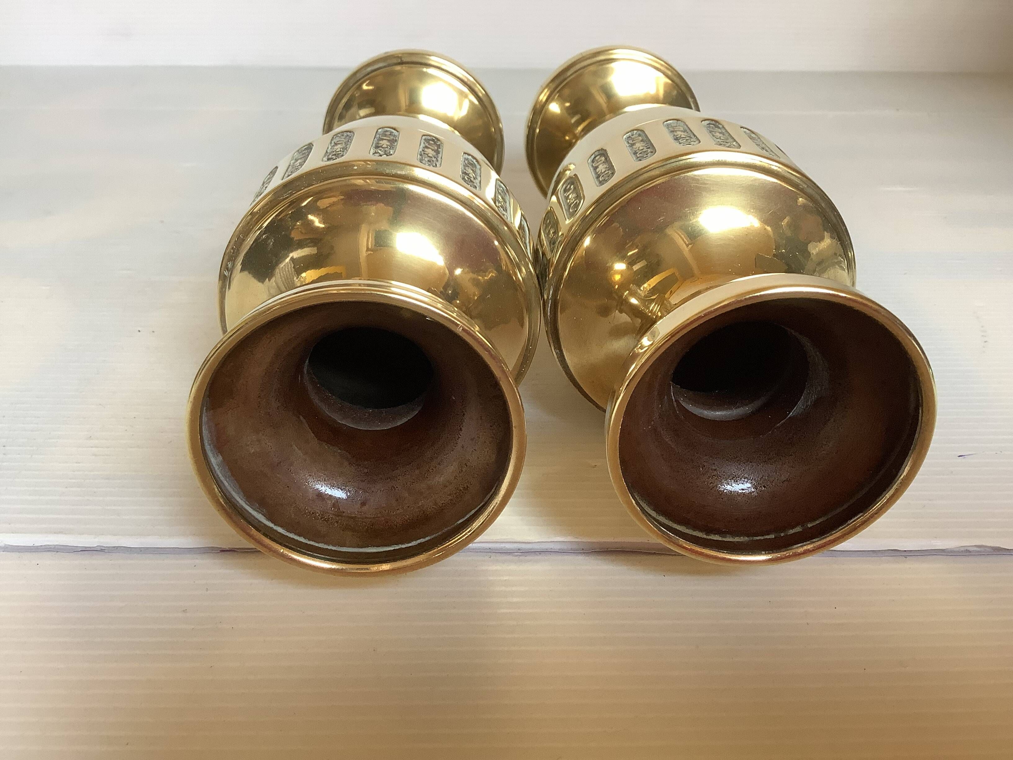 Pair of brass vases