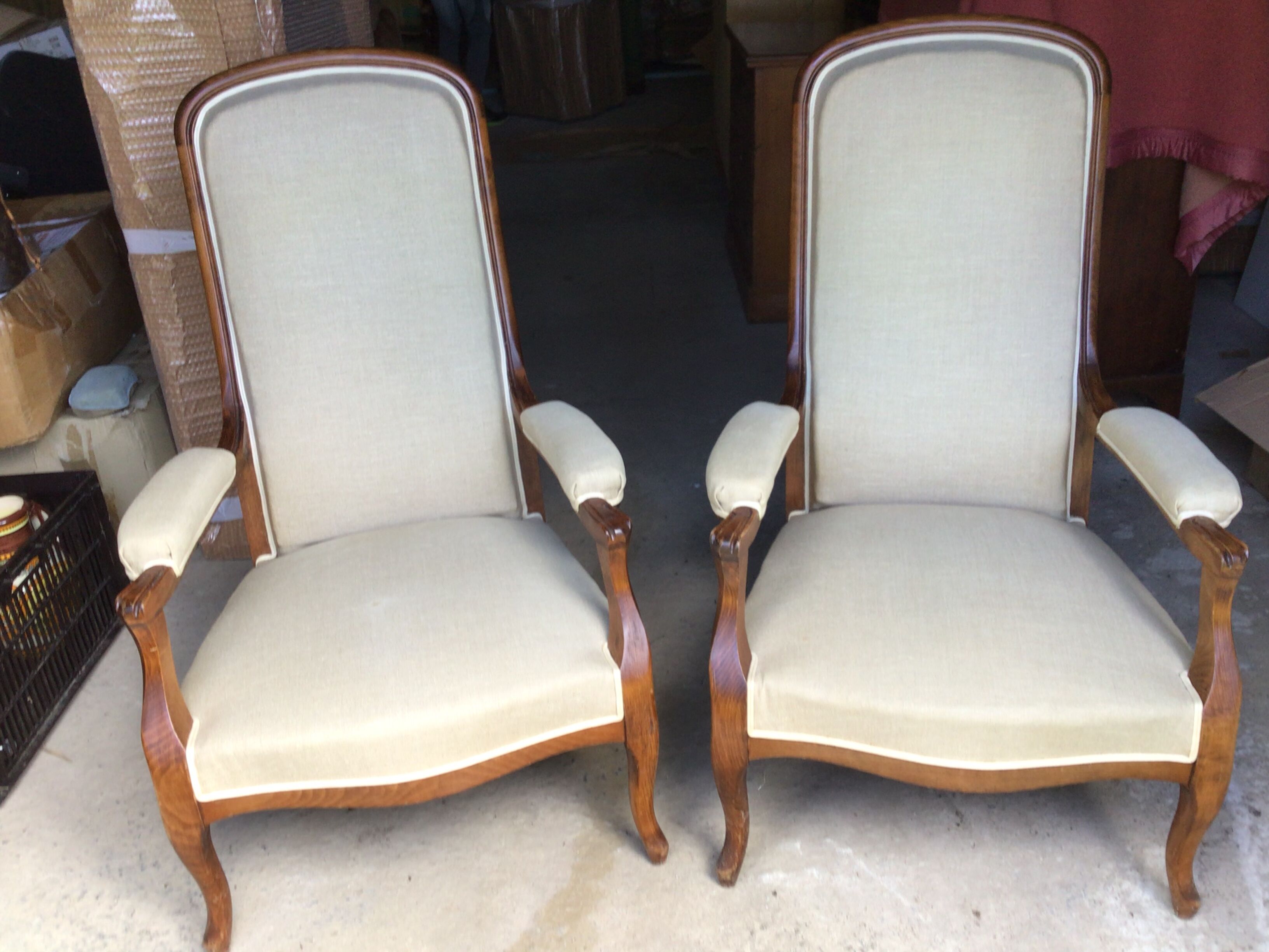 Set of 2 Voltaire armchairs