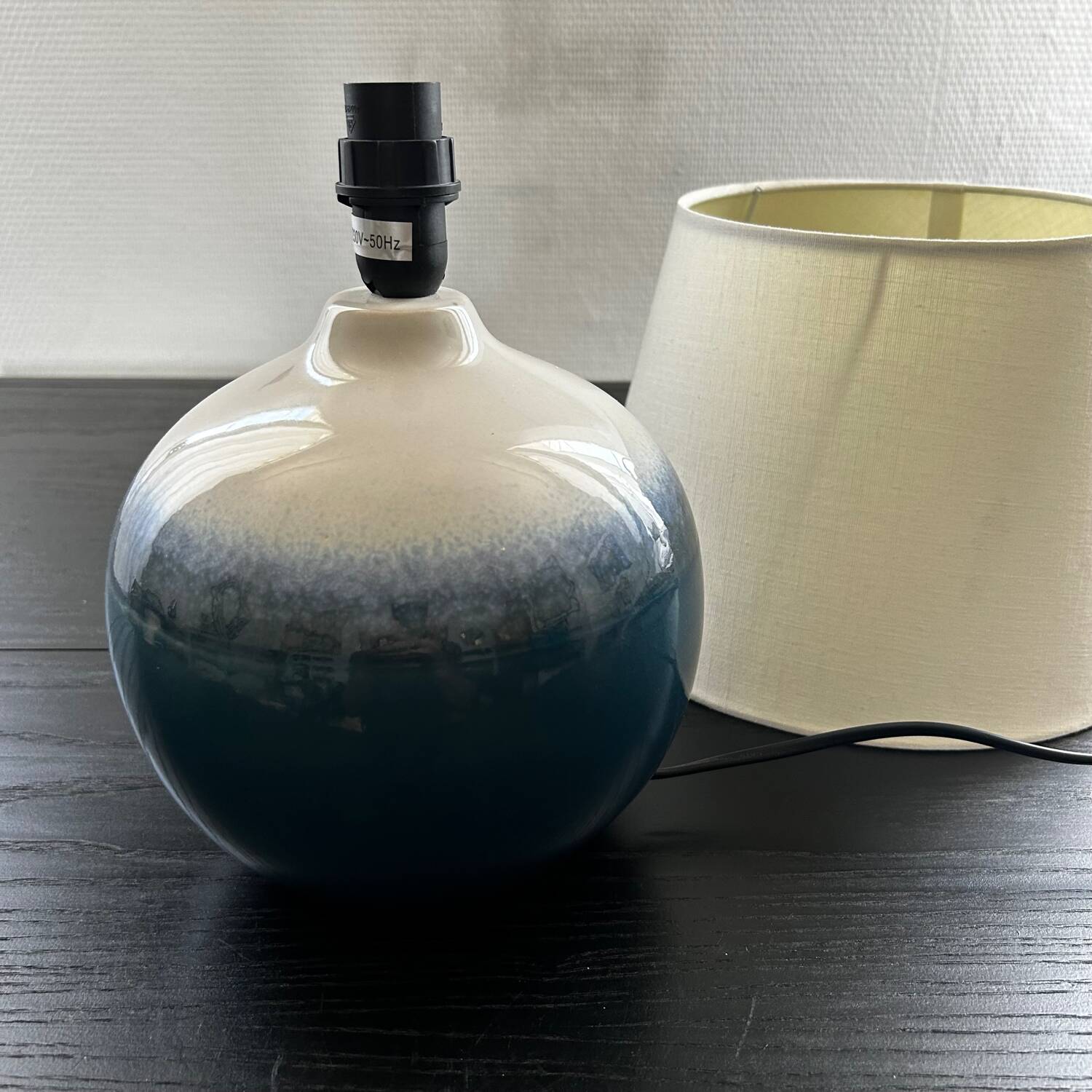 Blue ceramic ball lamp
