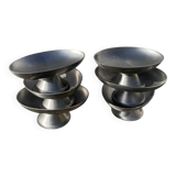 6 oval brushed stainless steel cups