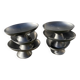 6 oval brushed stainless steel cups