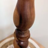 Turned solid wood candlestick