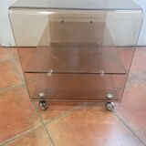 Coffee table in smoked plexiglass 70s