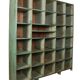 Old workshop shelf in original green-blue patina Burmese teak
