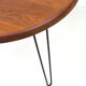 Table à manger ronde en teck avec pieds en acier, 1986