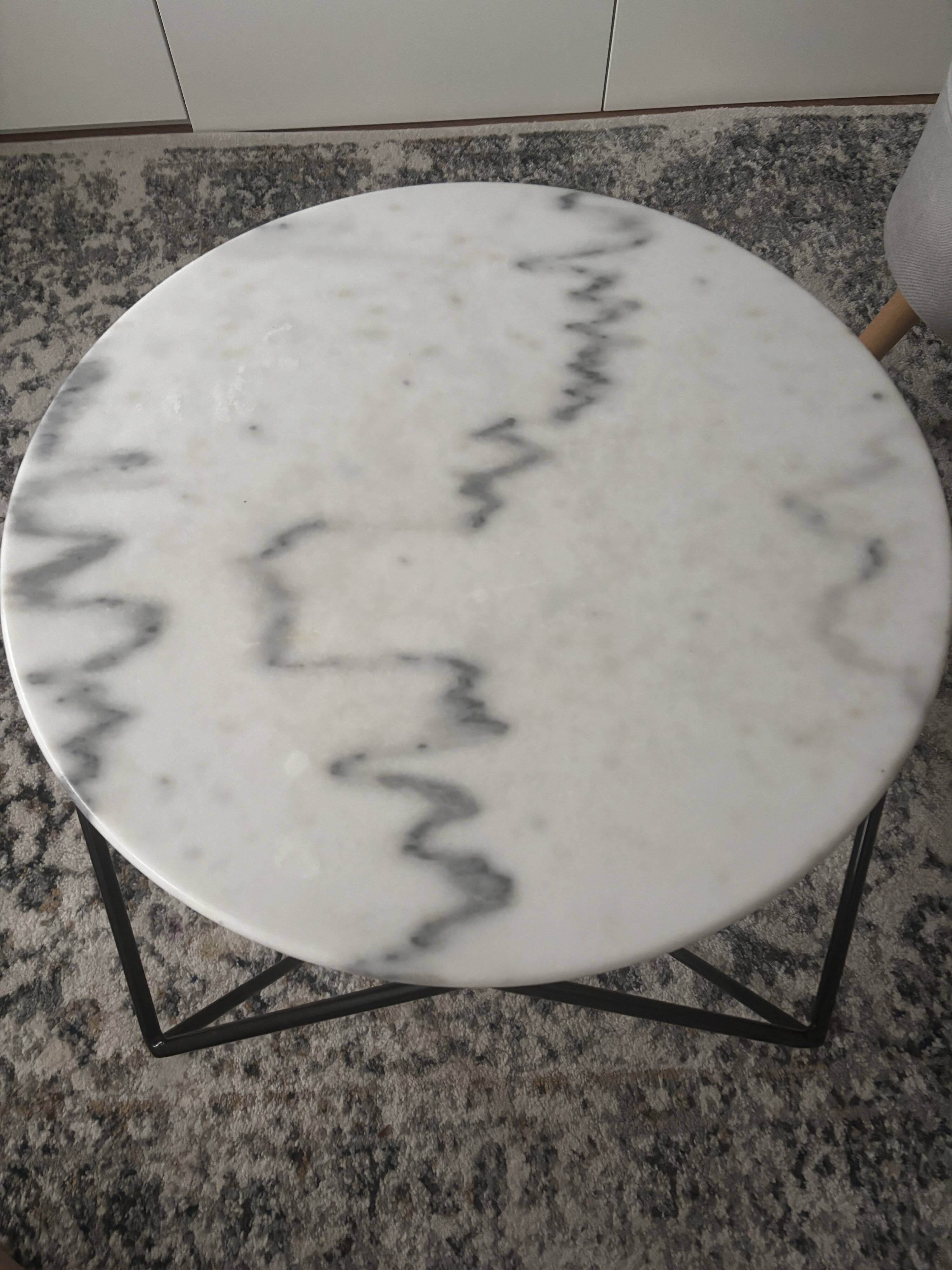 Round marble and metal coffee table - Tikamoon