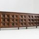 Buffet brutaliste espagnol en bois massif