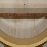 Large console in walnut, satinwood and oak by Andrew Varah.