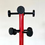 Vintage red metal coat rack