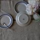 6 dessert plates blue checkerboard décor style Lustucru Oxford Brazil