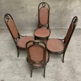 Série de 4 anciennes chaises bistrot Thonet en bois courbé