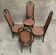 Série de 4 anciennes chaises bistrot Thonet en bois courbé