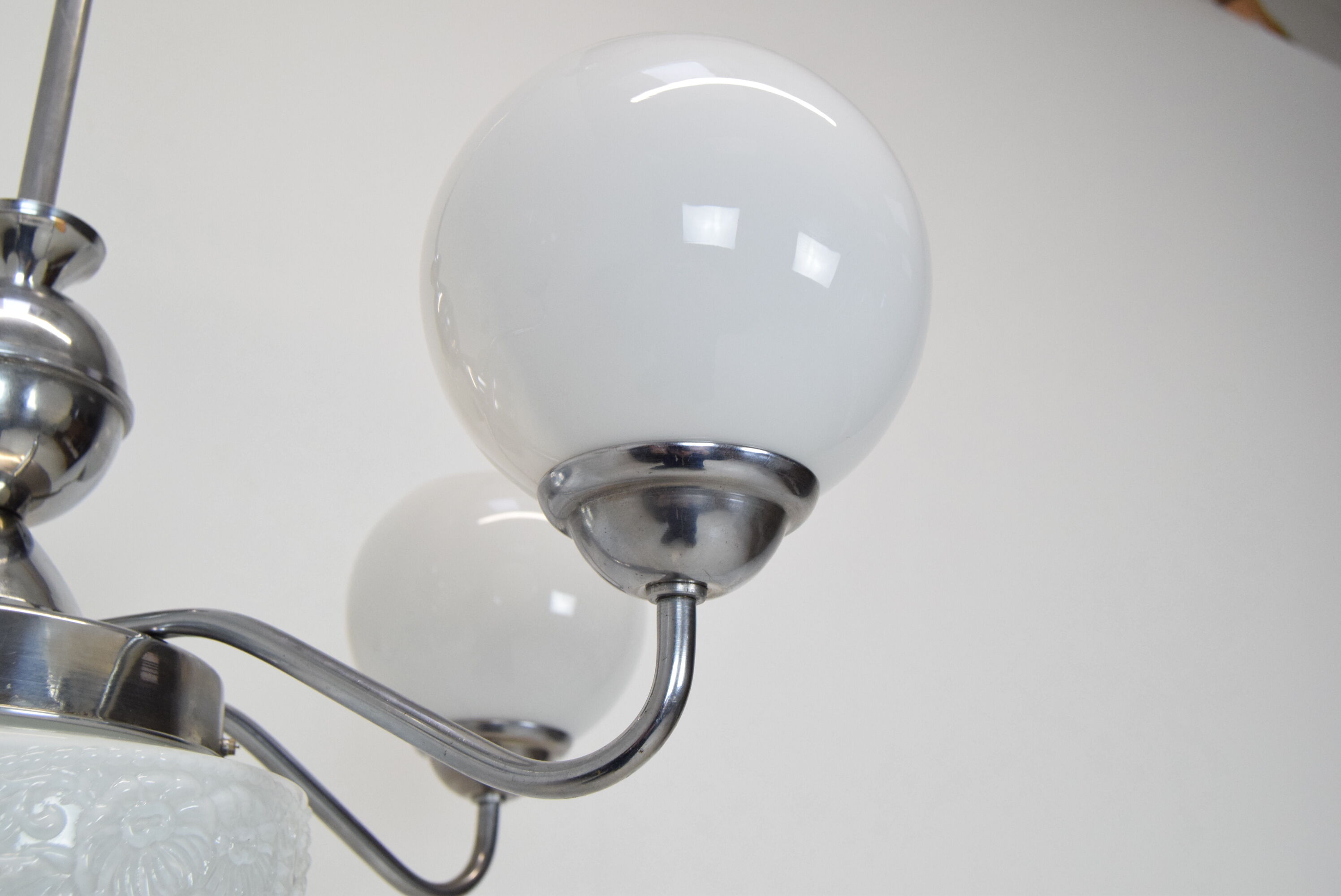 Art deco chrome chandelier,1930's.