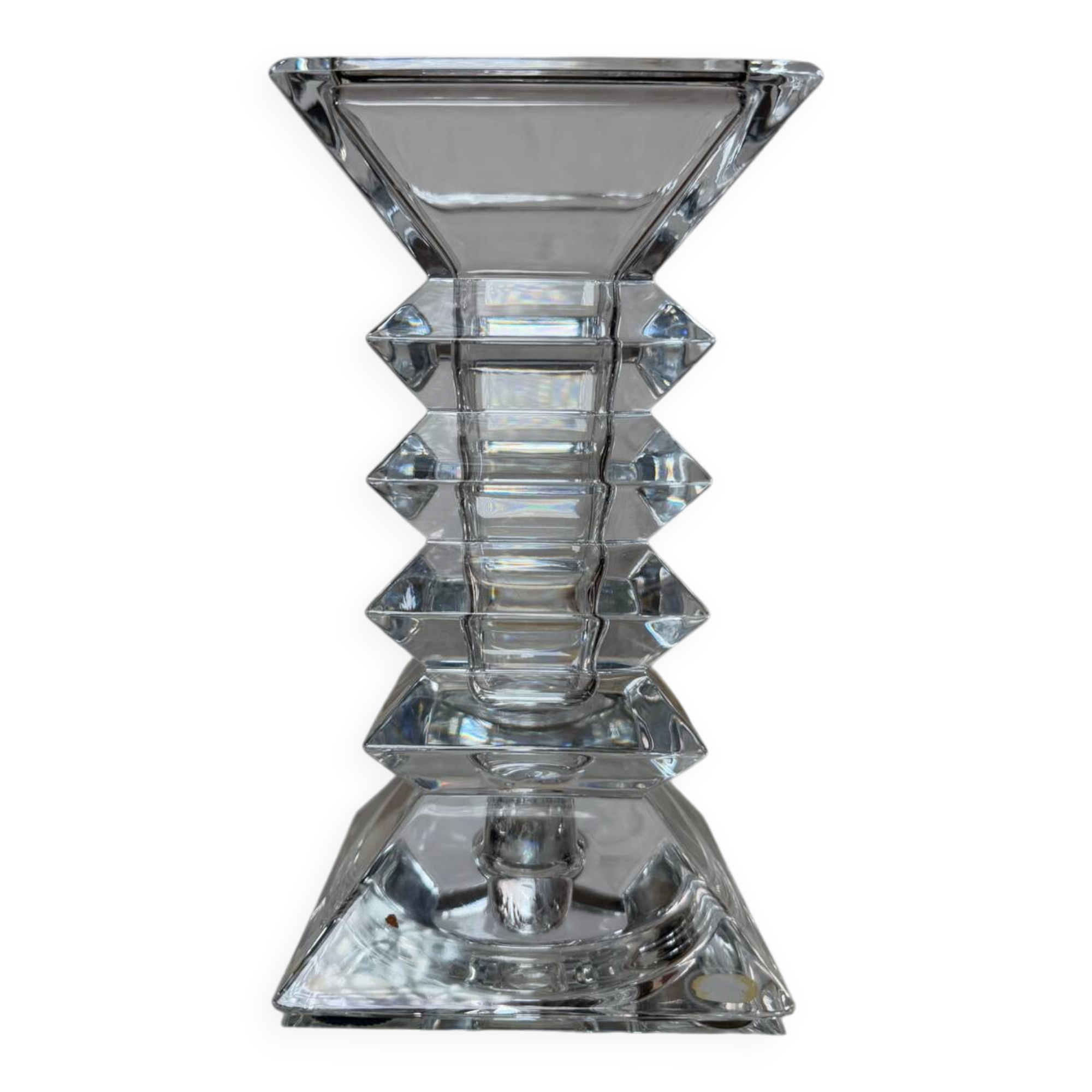 Bohemian crystal vase candlestick from the 1970s