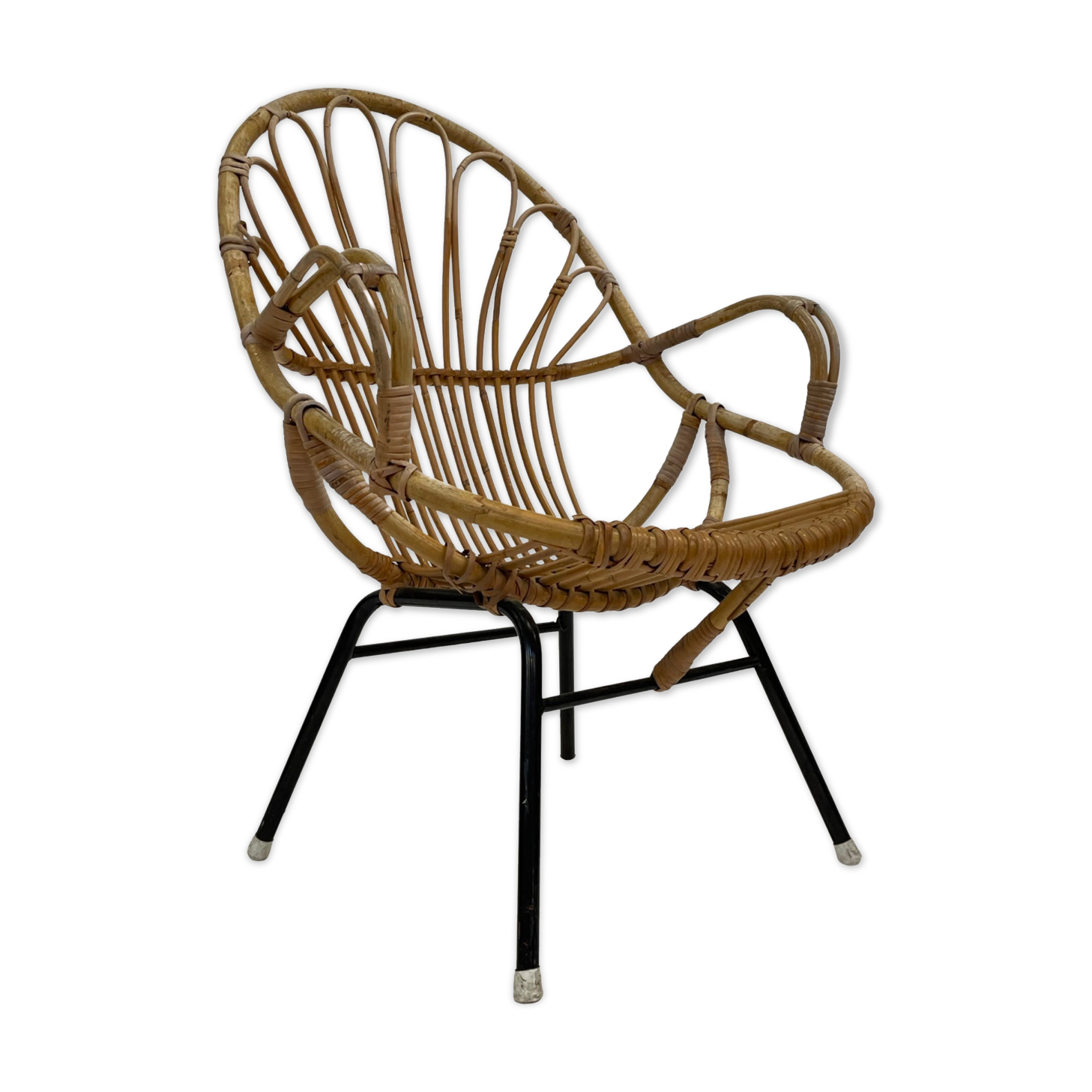 Rattan chair by Dirk van Sliedregt Rohe Noordwolde 1960 in the Netherlands