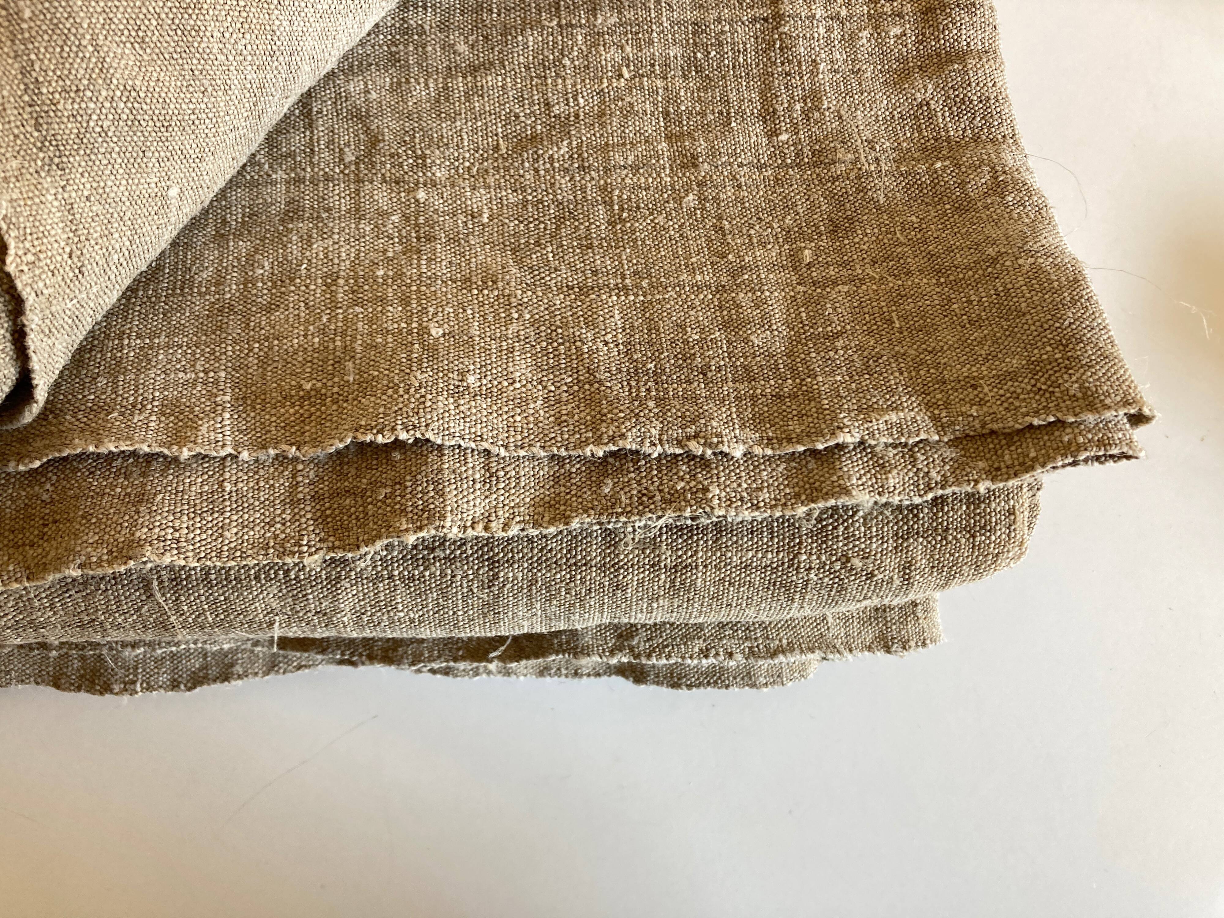 Pièce de chanvre de ferme 19e linge de réserve L278cm