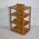Solid cherry wood rolling shelf, unique piece, 1970s