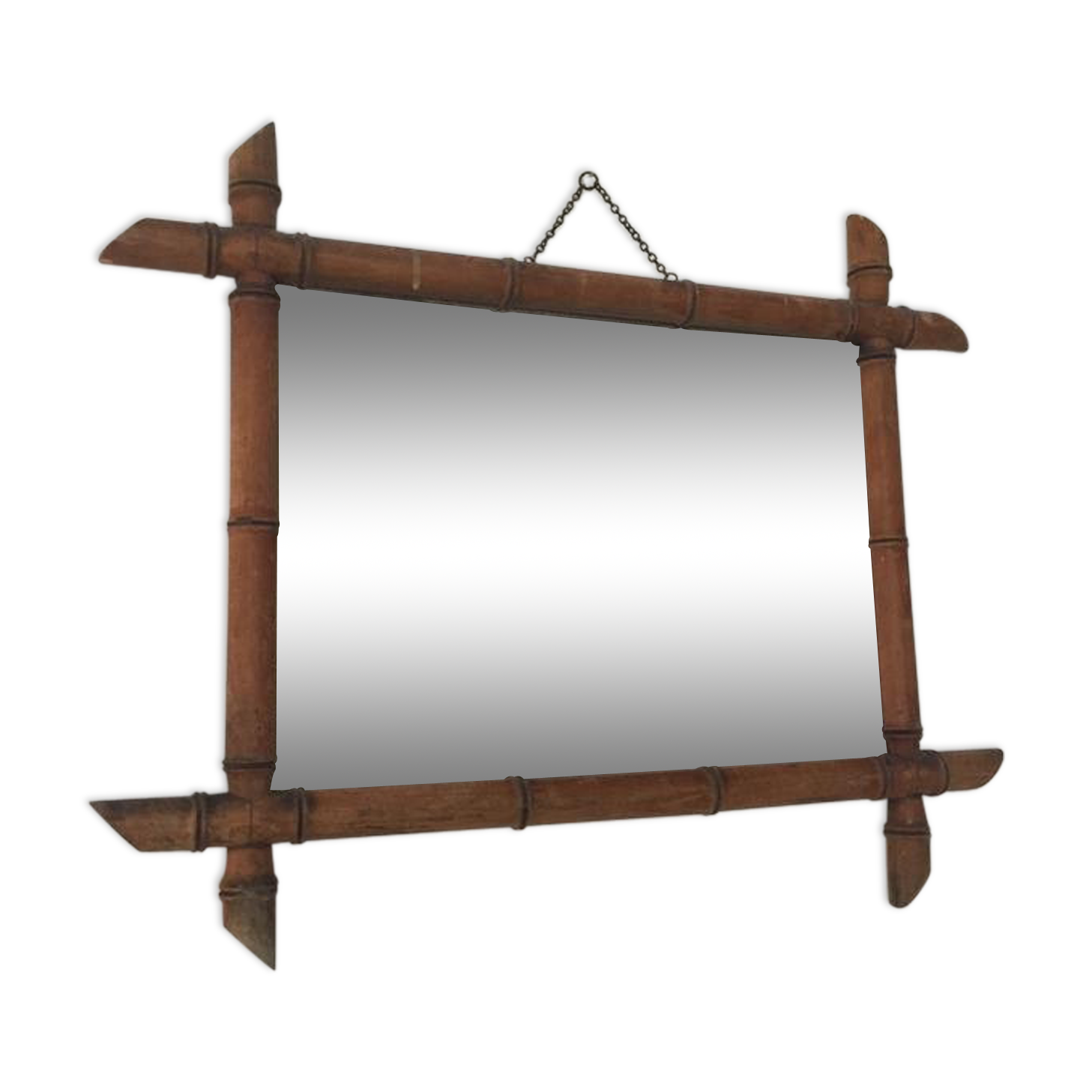 Miroir bambou vintage 60 cm