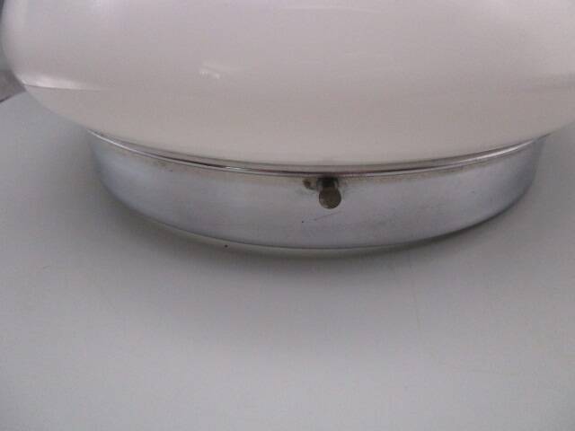 Vintage ceiling light in opaline and chrome metal