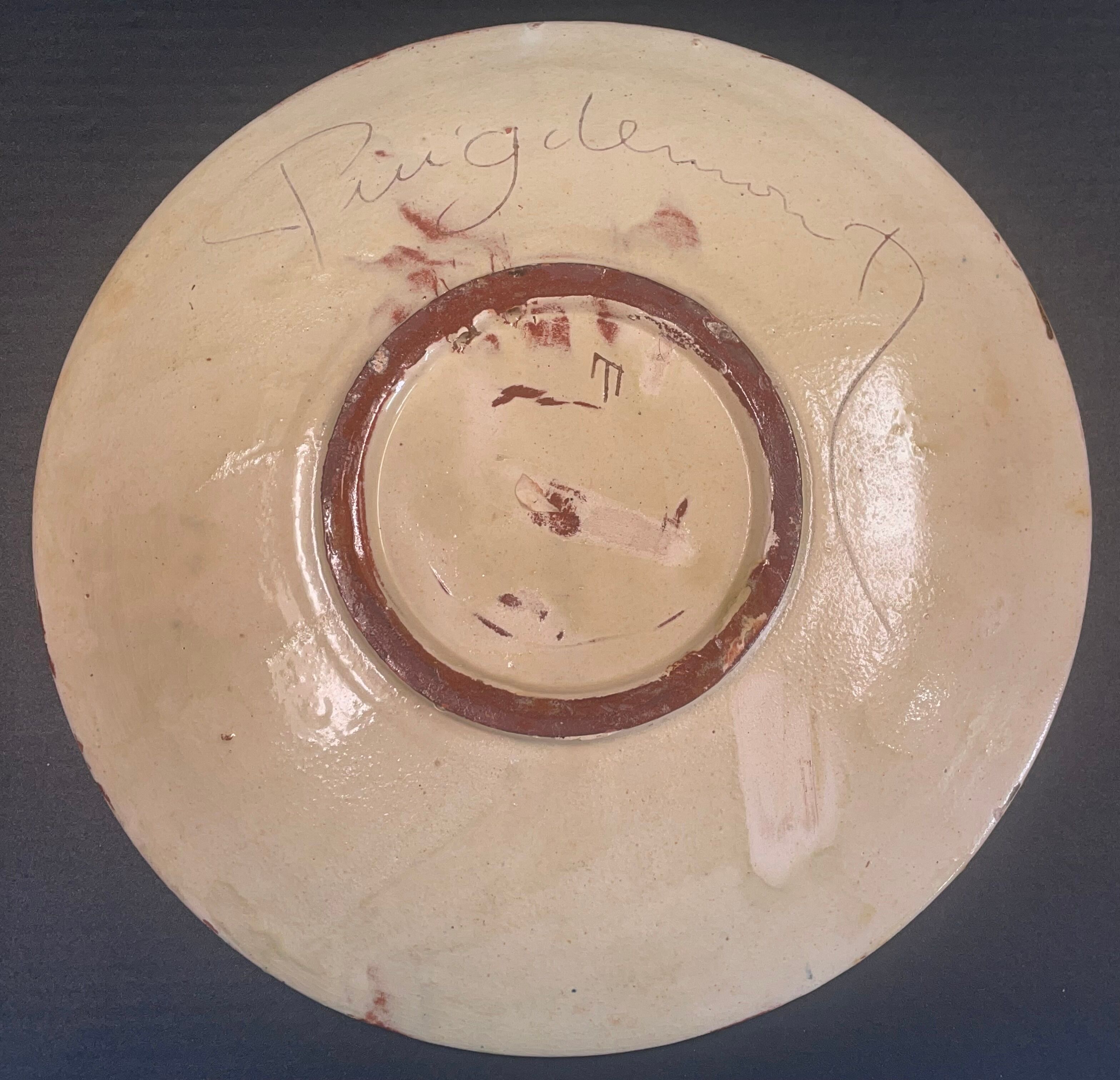 Catalan ceramic dish puigdemont fish earth enamel varnished fish