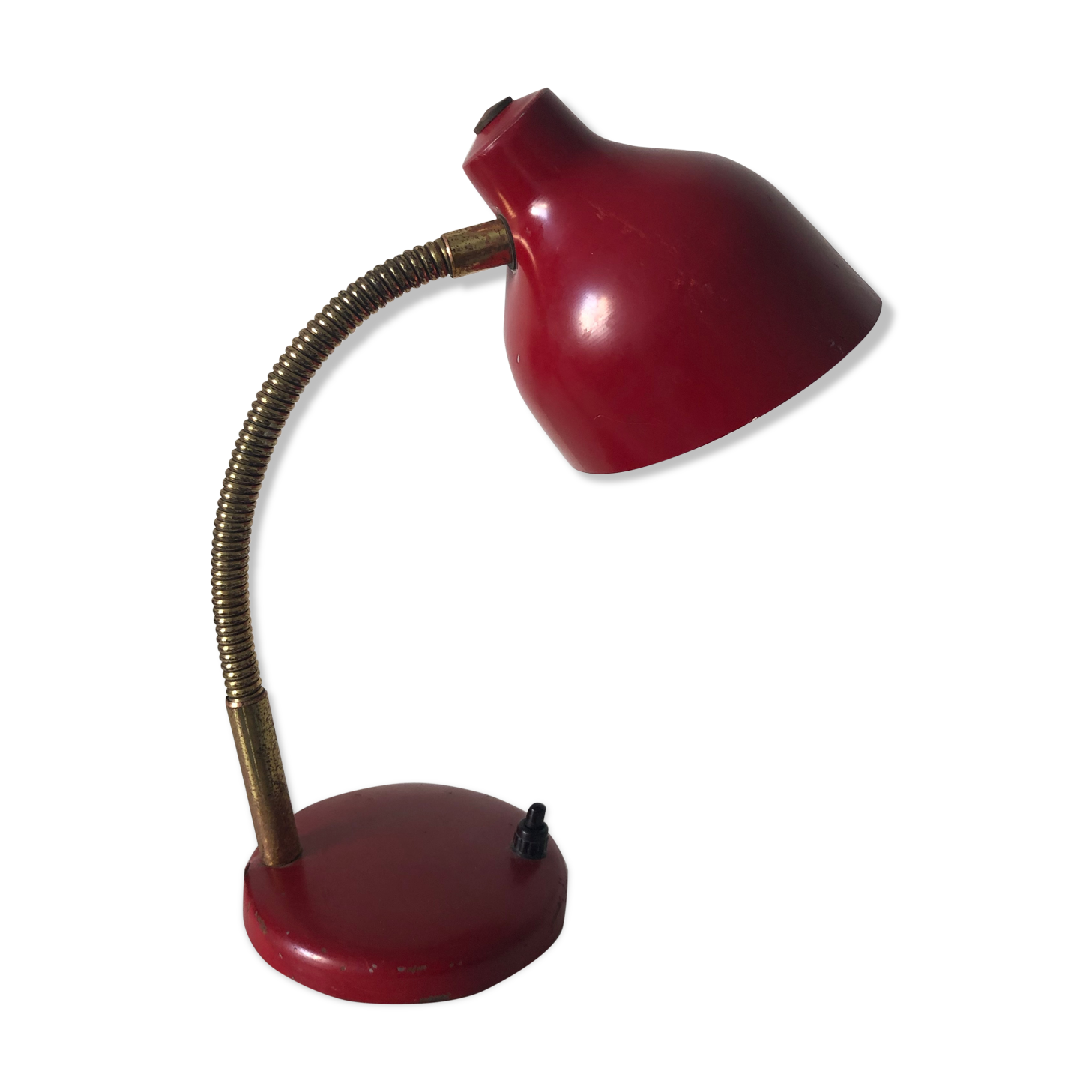 Devil red cocotte lamp vintage 1950 27cm