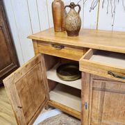 Old solid wood sideboard 2 doors and 2 drawers renovated