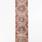 3x13 Pale Red Vintage Runner Rug, 85x388Cm