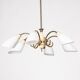 VINTAGE 50'S CHANDELIER IN GLASS AND BRASS ITALIAN DESIGN