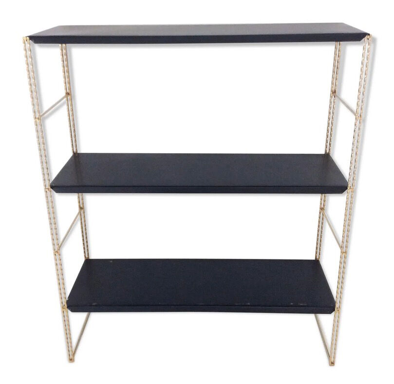 Vintage metal and brass string shelf 1960