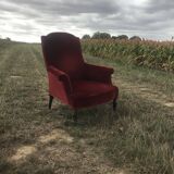 Bordeaux velvet english armchair