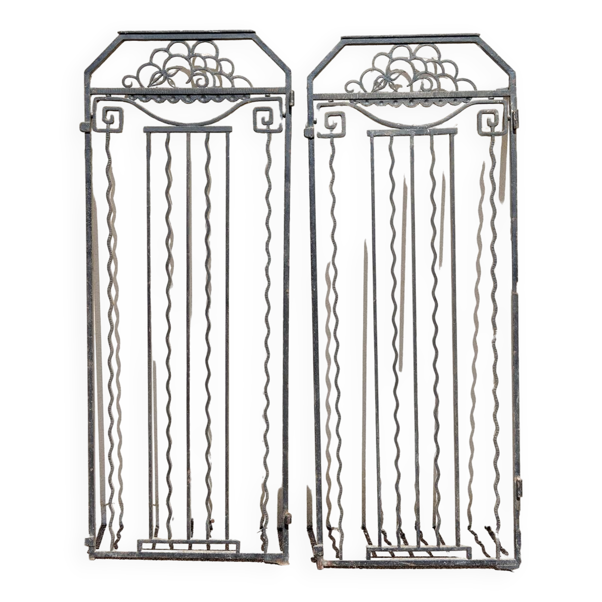 Pair of Art Deco wrought iron doors, circa 1925