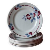 8 dessert plates, St Amand, Art Deco.