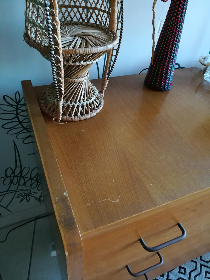 Plated vintage oak dresser