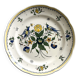 Earthenware plate, hand-painted floral and bird motif