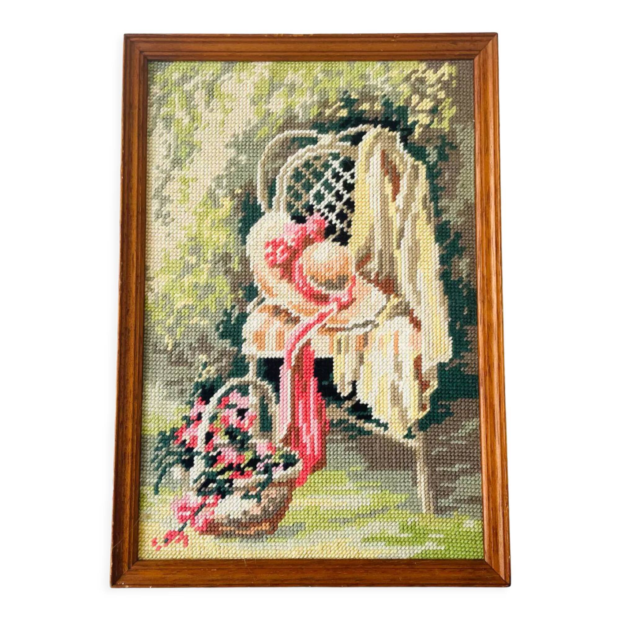 Vintage framed canvas