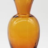 Brown and white opaline vase