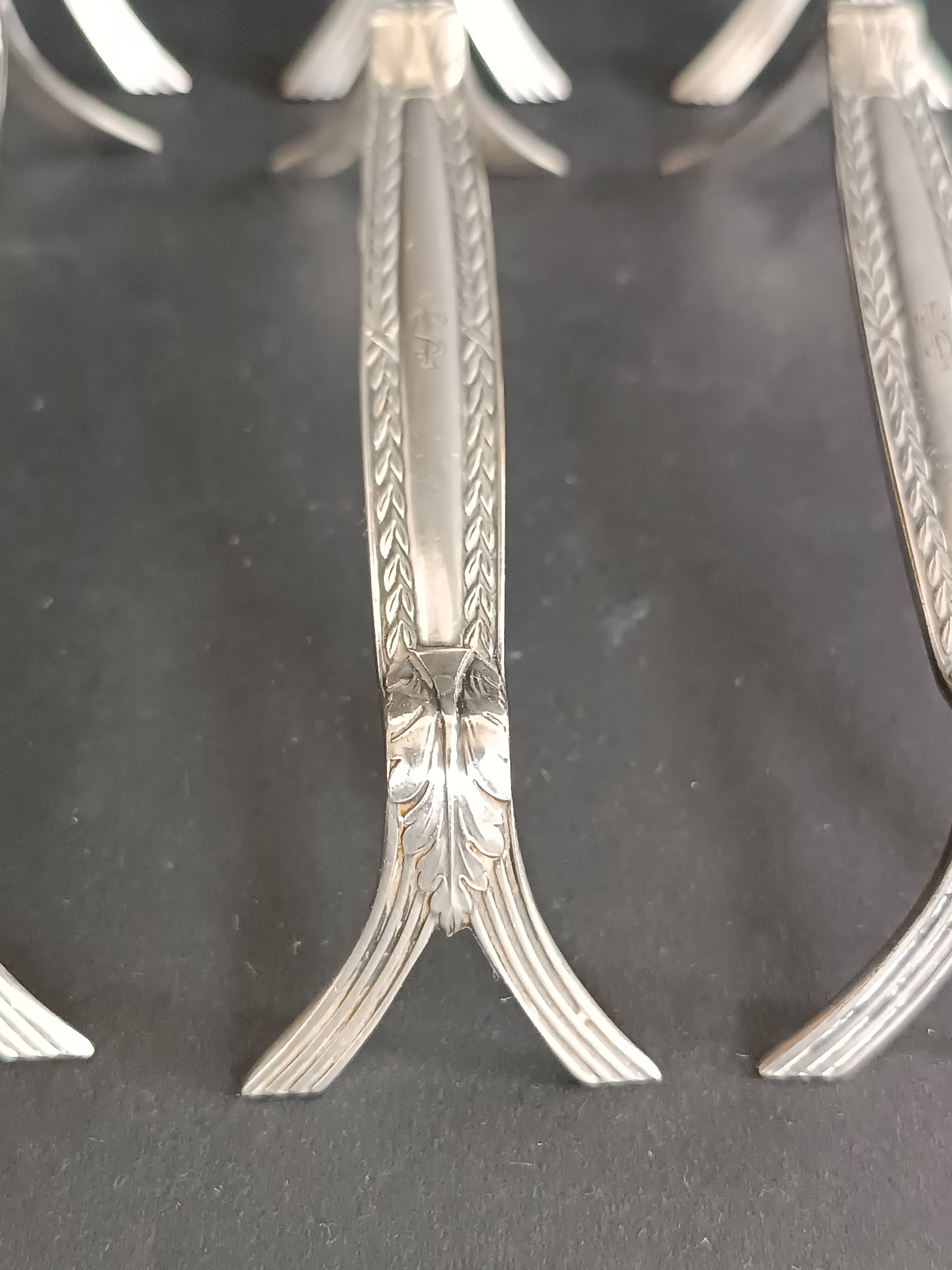 WMF, eight silver-plated knife rests, palmette decoration 1880