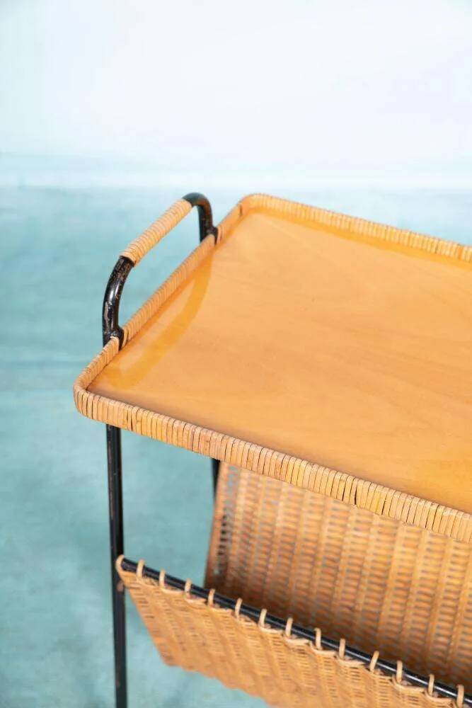 Vintage 70s side table, bohemian table.