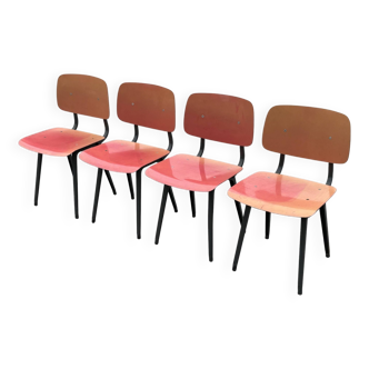 Ensemble vintage de 4x chaises Friso Kramer Revolt Ahrend de Cirkel design néerlandais