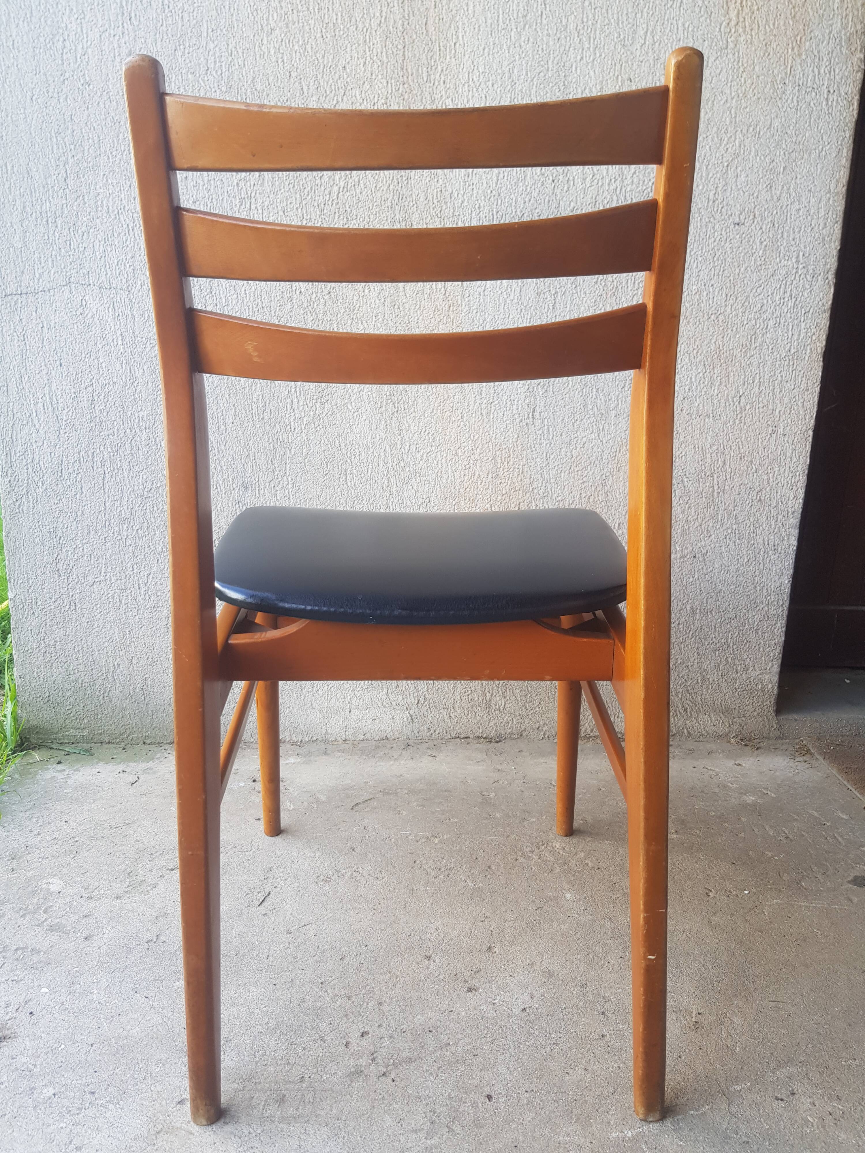 Teak and skai chair